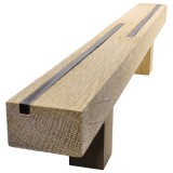 Ξύλινη Λαβή Εξώπορτας  Άβαφη απο Μασίφ Ξύλο Δρύς Πλατύβενη Βορείου Αμερικής με Μαύρη Διακοσμητική Ρίγα σε 5 διαστάσεις σειρά 983