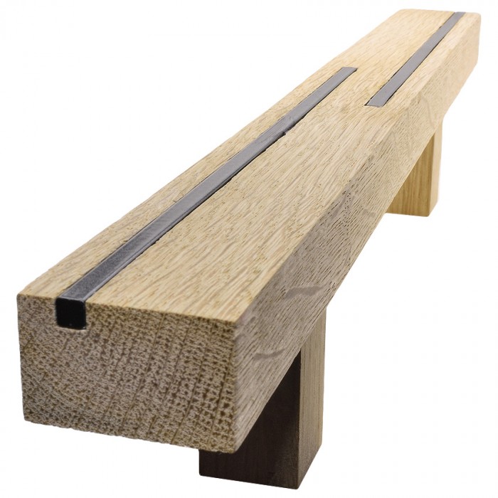 Ξύλινη Λαβή Εξώπορτας  Άβαφη απο Μασίφ Ξύλο Δρύς Πλατύβενη Βορείου Αμερικής με Μαύρη Διακοσμητική Ρίγα σε 5 διαστάσεις σειρά 983