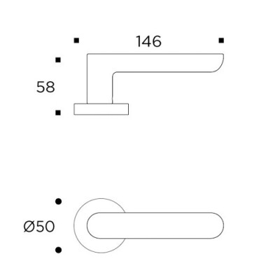 Πόμολα πόρτας CMD 103 χειρολαβή με ροζέτα σε Μαύρο Ματ