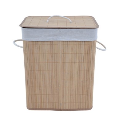 Καλάθι απλύτων Μπαμπού σε Φυσικό χρώμα με Ύφασμα 819324