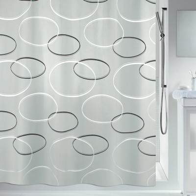 Υφασμάτινη Κουρτίνα μπάνιου με κρίκους Spirella Anello Γκρι Πλάτος 180 x Ύψος 200cm