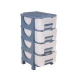 Πλαστική συρταριέρα Βένους (Κλειστή) Homeplast με 4 κλειστά συρτάρια 0,77 Υ x 0,42 Π x 0,38 Β Μπλε Ραφ
