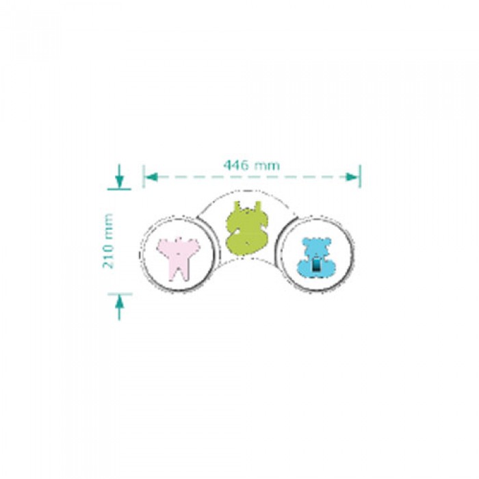 Κρεμάστρα 3 Θέσεων Cebi 2119 Αρκουδάκια Ροζ