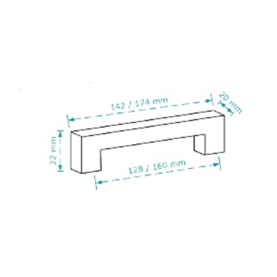 Λαβή επίπλου Cebi 2161/128 Χρώμιο ματ