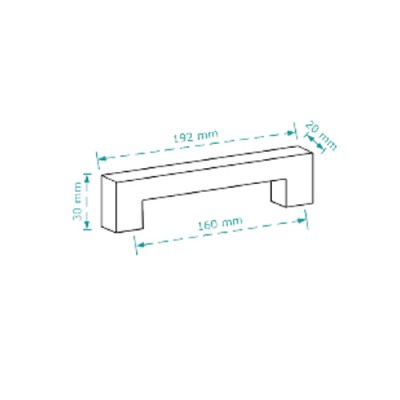 Λαβή επίπλου Cebi 2279/160 Χρώμιο γυαλιστερό-Μαύρο