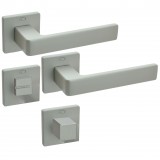 Πόμολα Πόρτας (Μονό ή Ζεύγος) Χειρολαβή με Ροζέτα Convex 2295S Ματ Νίκελ S05S05