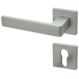 Πόμολα Πόρτας (Μονό ή Ζεύγος) Χειρολαβή με Ροζέτα Convex 2295S Ματ Νίκελ S05S05