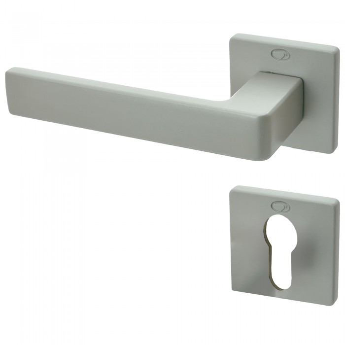 Πόμολα Πόρτας (Μονό ή Ζεύγος) Χειρολαβή με Ροζέτα Convex 2295S Ματ Νίκελ S05S05