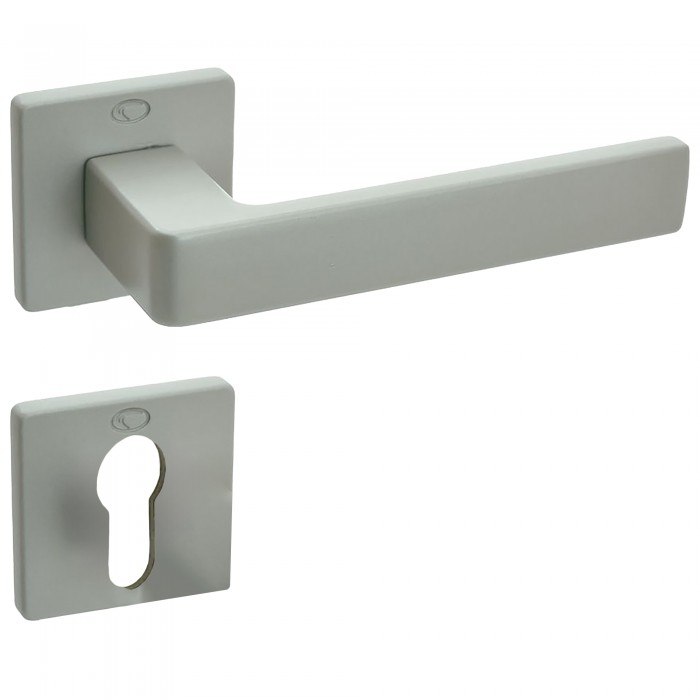 Πόμολα Πόρτας (Μονό ή Ζεύγος) Χειρολαβή με Ροζέτα Convex 2295S Ματ Νίκελ S05S05