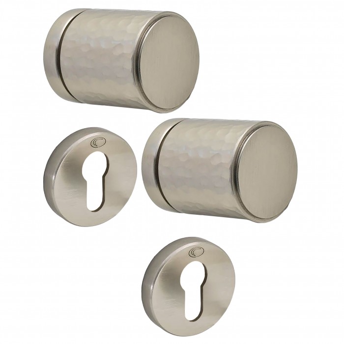 Πόμολα Πόρτας (Μονό ή Ζεύγος) Χειρολαβή με Ροζέτα Convex 2315-50RO Ματ Νίκελ S05S05