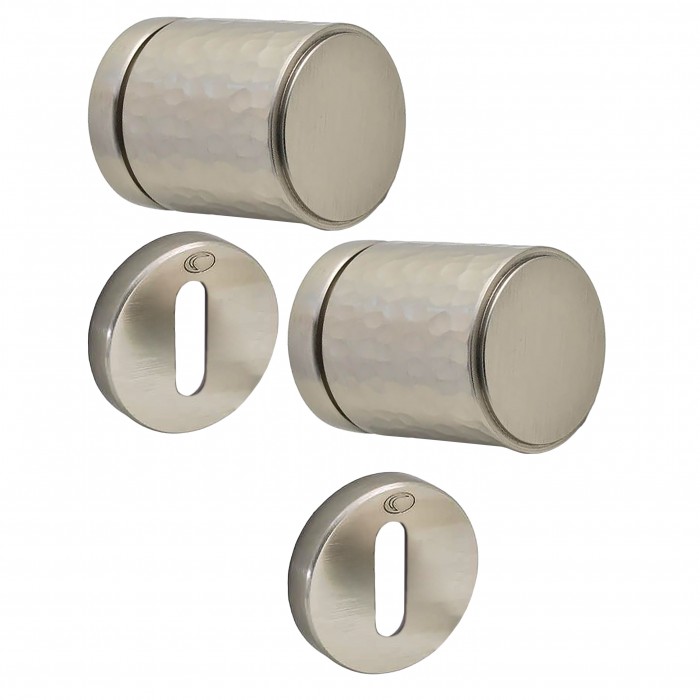 Πόμολα Πόρτας (Μονό ή Ζεύγος) Χειρολαβή με Ροζέτα Convex 2315-50RO Ματ Νίκελ S05S05