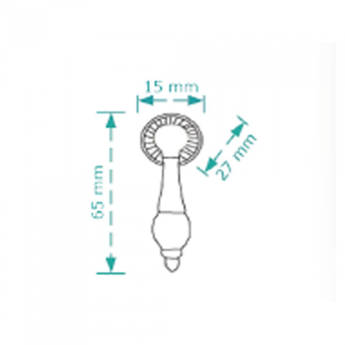 Πόμολα επίπλων Cebi 2331 Αντικέ Ορείχαλκος-Λευκό