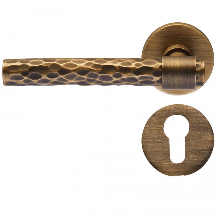 Πόμολα Πόρτας (Μονό ή Ζεύγος) Χειρολαβή με Ροζέτα Bespoke ILAVIO 2761 Brass Material BRONZE 04