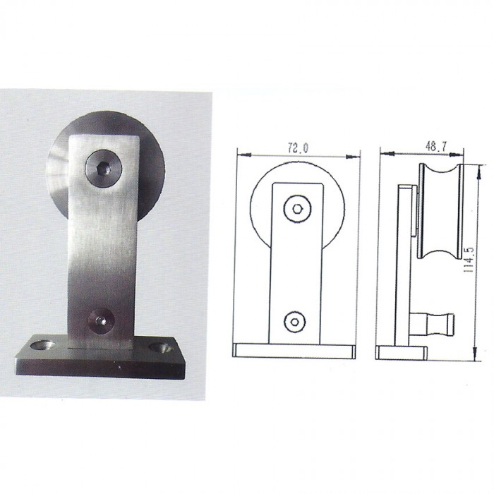 Μηχανισμός Ξύλινης Συρόμενης πόρτας για πόρτα έως 1m πλάτος με φρένο ΗΧ - 22