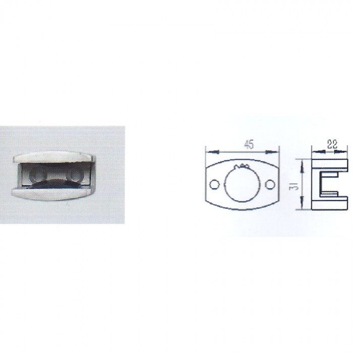 Μηχανισμός Γυάλινης Συρόμενης πόρτας με φρένο HX - 08