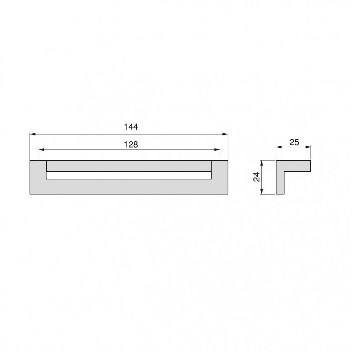 Λαβή επίπλων Cleveland, Zamak Emuca 128mm Μαύρο Ματ 9359414