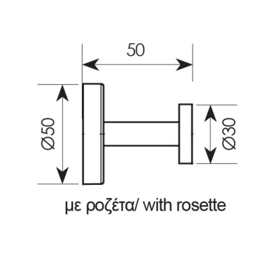 Κρεμάστρα ρούχων σειρά 990 ΖΩΓΟΜΕΤΑΛ Μπρονζέ ματ με Ροζέτα