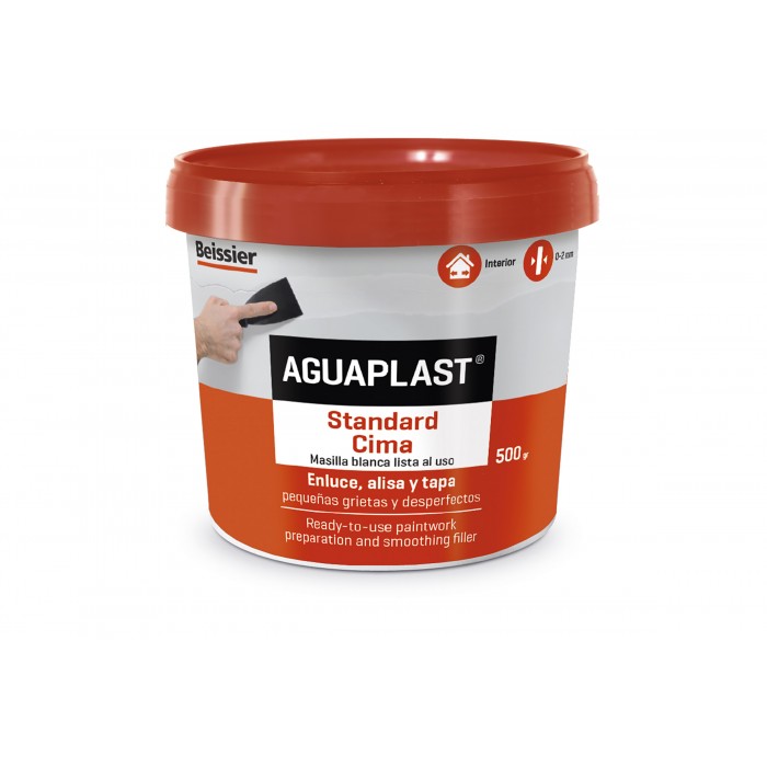 Στοκος Έτοιμος Λεπτόκοκκος Ακρυλικός AGUAPLAST Standard Cima σε χρώμα Λευκό 500gr Βeissier 70028-002