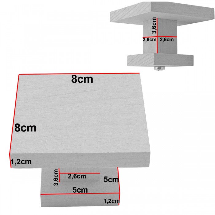 Ξύλινο Πόμολο Εξώπορτας (1Τεμάχιο)  Άβαφο απο Μασίφ Ξύλο Οξιάς Γερμανίας σειρά 1047