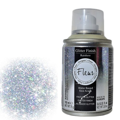 Glitter Διαφανές Σπρέι Finish Fleur - Rainbow 100ml 64048