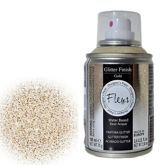 Glitter Διαφανές Σπρέι Finish Fleur - Gold 100ml 64047