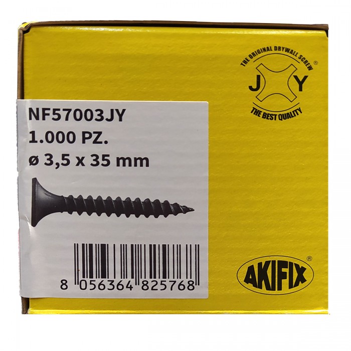 Αιχμηρή βίδα Γυψοσανίδας Μαύρη AKIFIX 3,5 x 35mm TN 1000pcs