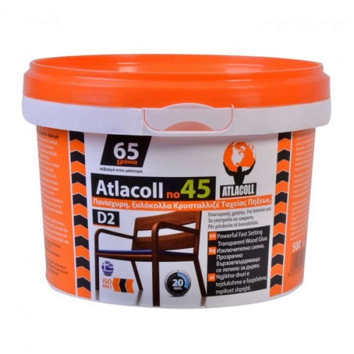 Ξυλόκολλα Atlacoll Κρυσταλιζέ Νο 45 - 500gr