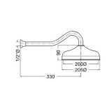 Κεφαλή ντους με βραχίονα τοίχου Bugnatese Oxford CIV19116-220 Bronze Μπρονζέ