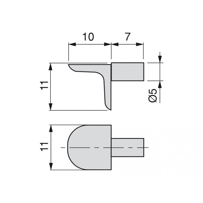 Στήριγμα ραφιού Φ5 Μεταλλικό Τιμή Τεμαχίου