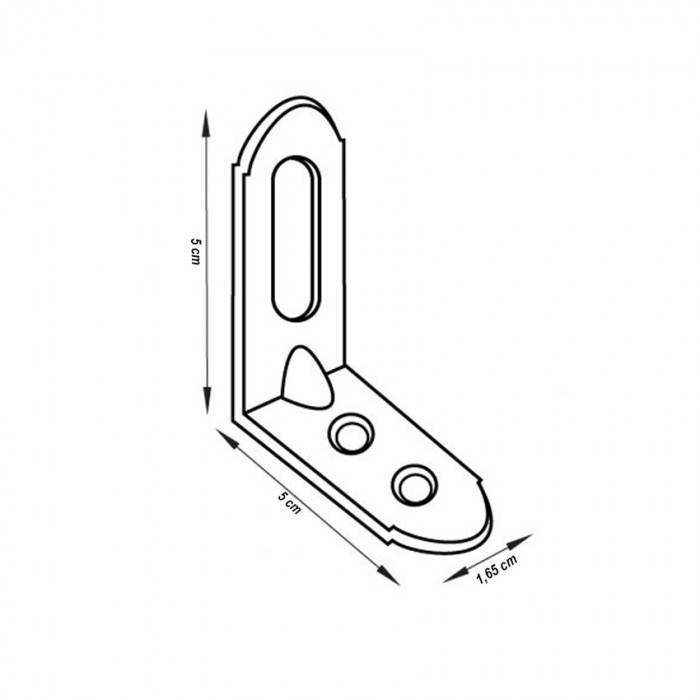 Γωνία σύνδεσης 50x50 γαλβανιζέ με τρύπα Οβάλ Τιμή τεμαχίου