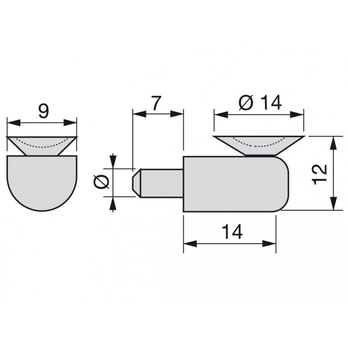 Στήριγμα ραφιού Πλαστικό με βεντούζα Διάφανο 80556 Τιμή τεμαχίου