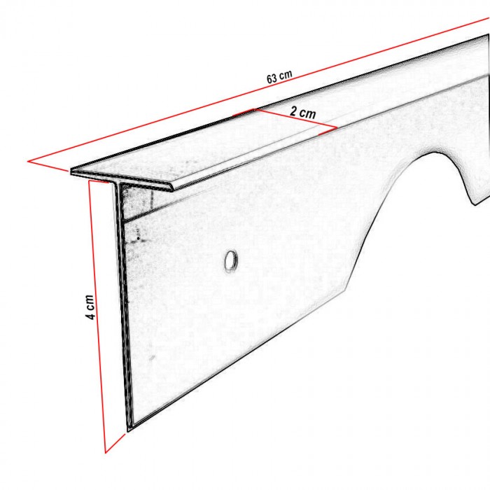 Ενωτικό πάγκων Αλουμινίου Τ 4cm x 63cm
