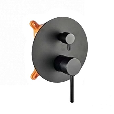 Εντοιχιζόμενη μπαταρία ντουζιέρας δύο ροών Interflex Μαύρη 087133 Pure 