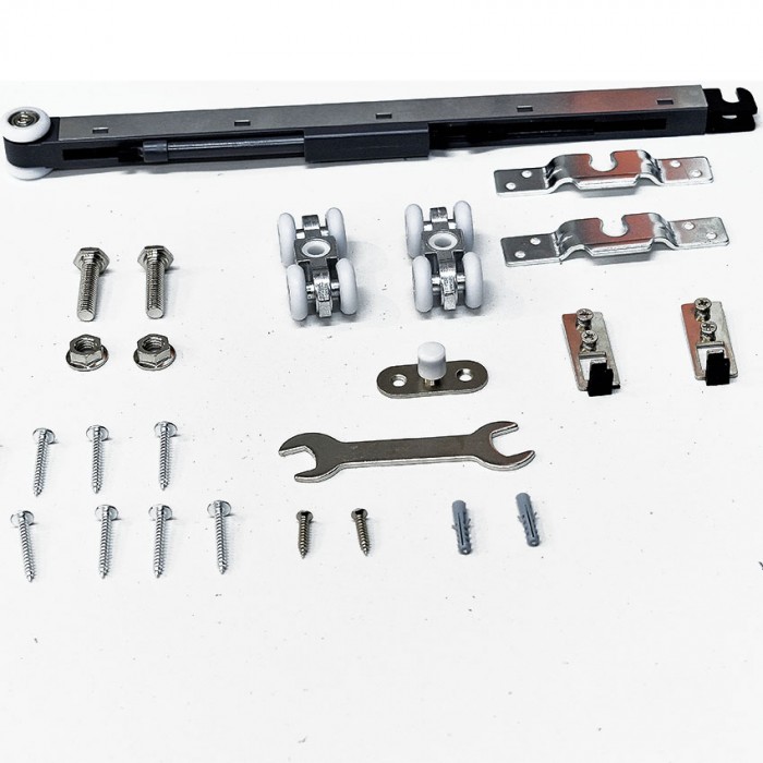 Μηχανισμός Ξύλινης Συρόμενης πόρτας για πόρτα έως 1m πλάτος με φρένο Emuca Railway