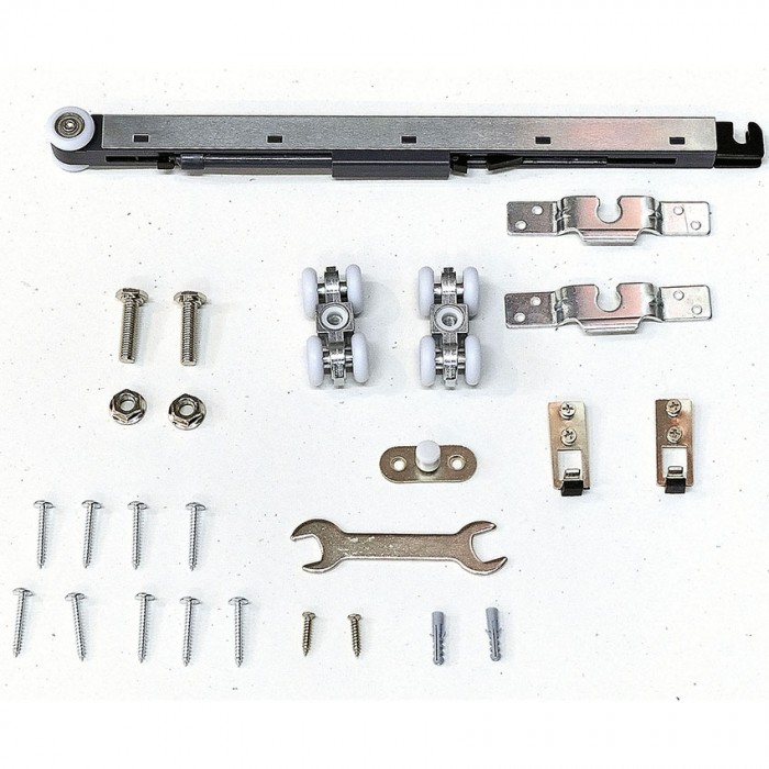 Μηχανισμός Ξύλινης Συρόμενης πόρτας για πόρτα έως 1m πλάτος με φρένο Emuca Railway