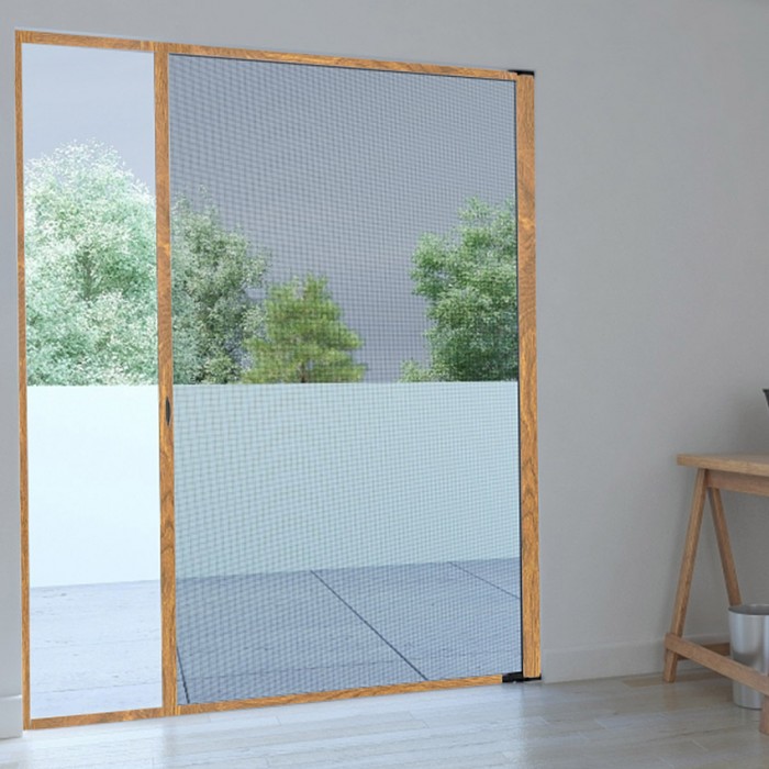 Σήτα οριζόντιας κίνησης με κουτί 41mm σε ΚΙΤ και σε Χρώμα Απομίμηση Ξύλου Golden Oak