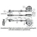 Κουμπάσο σπαστό SDS C301N Μαύρο για ξύλινη πόρτα ανοιγόμενη προς τα πάνω