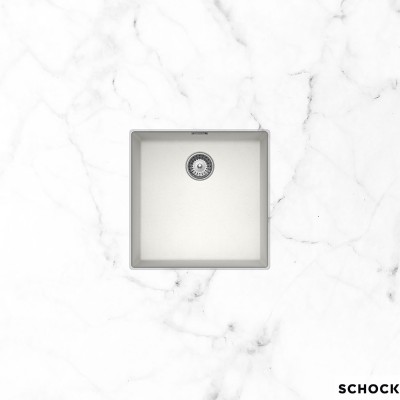 Νεροχύτης Γρανιτένιος Υποκαθήμενος Manhattan Cristalite 45.6x45.6 με 1 Γούρνα Για Ερμάριο 45 cm Schock 30050U-1301 Superwhite