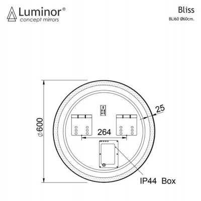 Καθρέφτης Μπάνιου Φωτιζόμενος  Bliss Φ60 Luminor BLI60