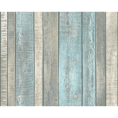 Ταπετσαρία Τοίχου   ELEMENTS «Best of Wood&Stone 2» AS Creation 319932  «WOOD, COTTAGE, BLUE, CREAM, GREY» (10,05 x 0,53m)