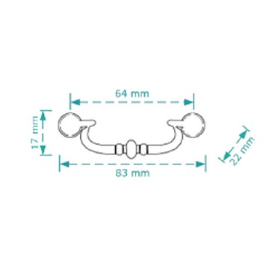 Λαβή επίπλου Cebi 3212/64 Αντικέ Ορείχαλκος