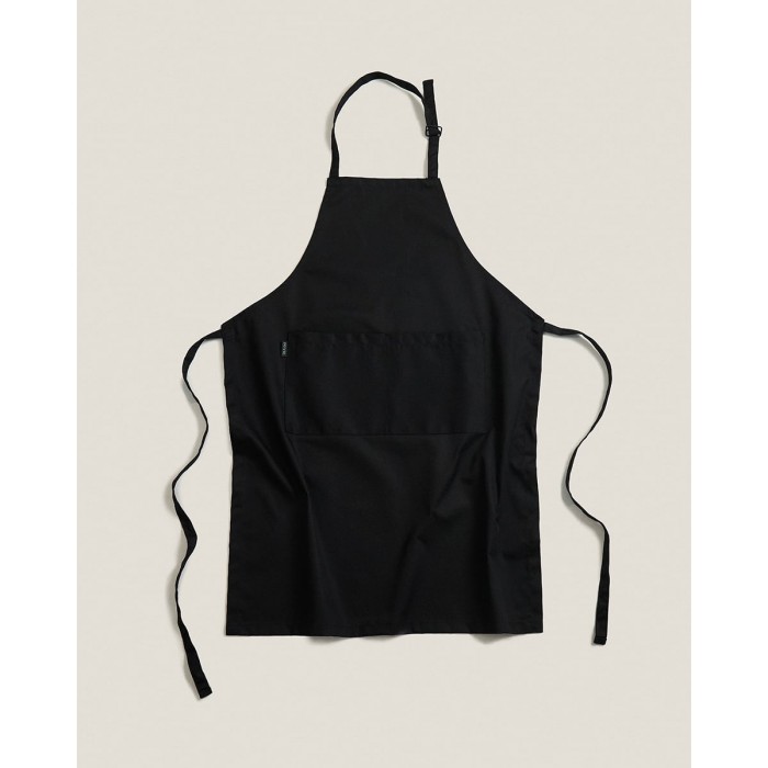 Βαμβακερή Μονόχρωμη Ποδιά Chef Ryan 60x85cm Μπούστο Μαύρο