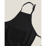 Βαμβακερή Μονόχρωμη Ποδιά Chef Ryan 60x85cm Μπούστο Μαύρο