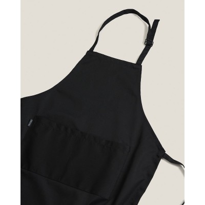 Βαμβακερή Μονόχρωμη Ποδιά Chef Ryan 60x85cm Μπούστο Μαύρο