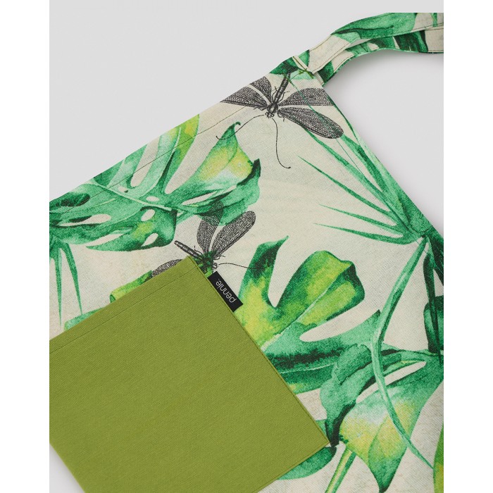 Εμπριμέ Ποδιά Μέσης με Πράσινη Τσέπη Palmeras Μέσης (61x65cm)