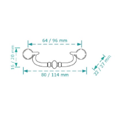 Λαβή επίπλου Cebi 3724/64 Αντικέ Ορείχαλκος