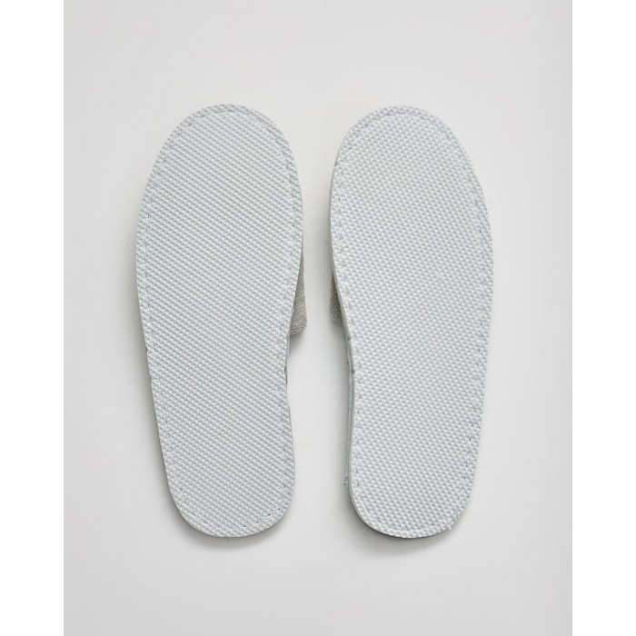 Βελουτέ Ανοιχτές Μπροστά Γκρι Παντόφλες Anthracite One Size Γκρι