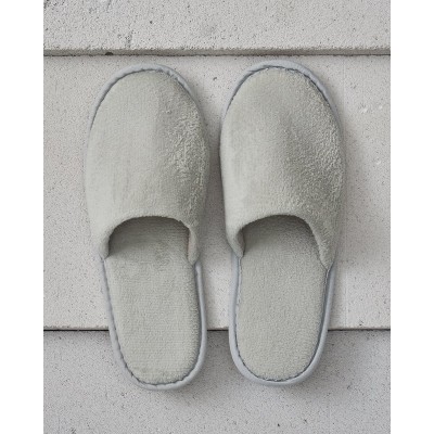 Κλειστές Βελουτέ Παντόφλες με Σκληρό Πάτο σε θήκη πουγκί Zane σε 2 Αποχρώσεις One Size (30x11cm) Γκρι