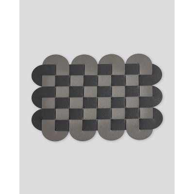 Δίχρωμο Πλεκτό Σουπλά από Δερματίνη Lorum Des.1 One Size (29x41cm) Ανθρακί