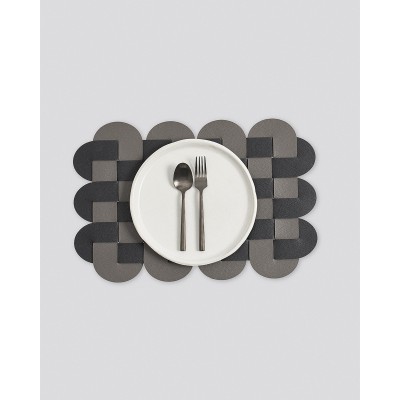 Δίχρωμο Πλεκτό Σουπλά από Δερματίνη Lorum Des.1 One Size (29x41cm) Ανθρακί